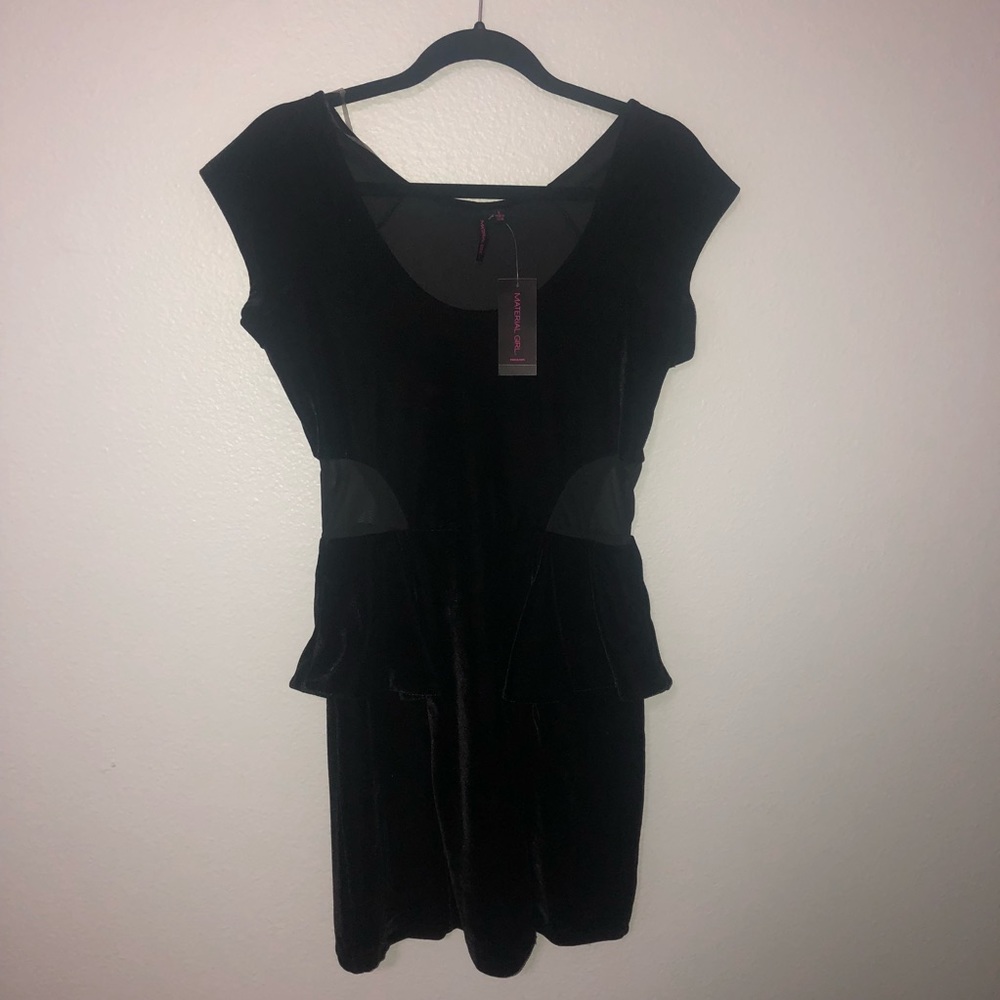 Soft black dress with mesh cut out sides